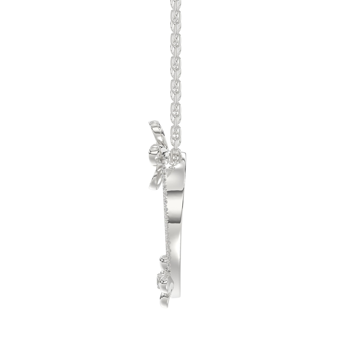 18K WHITE GOLD 1/3CT ROUND DIAMOND LADIES PENDANT WITH CHAIN 