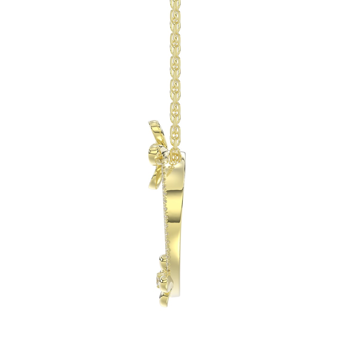 18K YELLOW GOLD 1/3CT ROUND DIAMOND LADIES PENDANT WITH CHAIN 