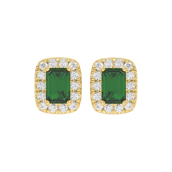 18K YELLOW GOLD 7/8CT ROUND/EMERALD DIAMOND LADIES...