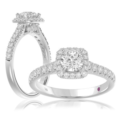 18K WHITE GOLD1 1/3CT ROUND DIAMOND LADIES BRIDAL SET(CENTER STONE ROUND DIAMOND 5/8CT)