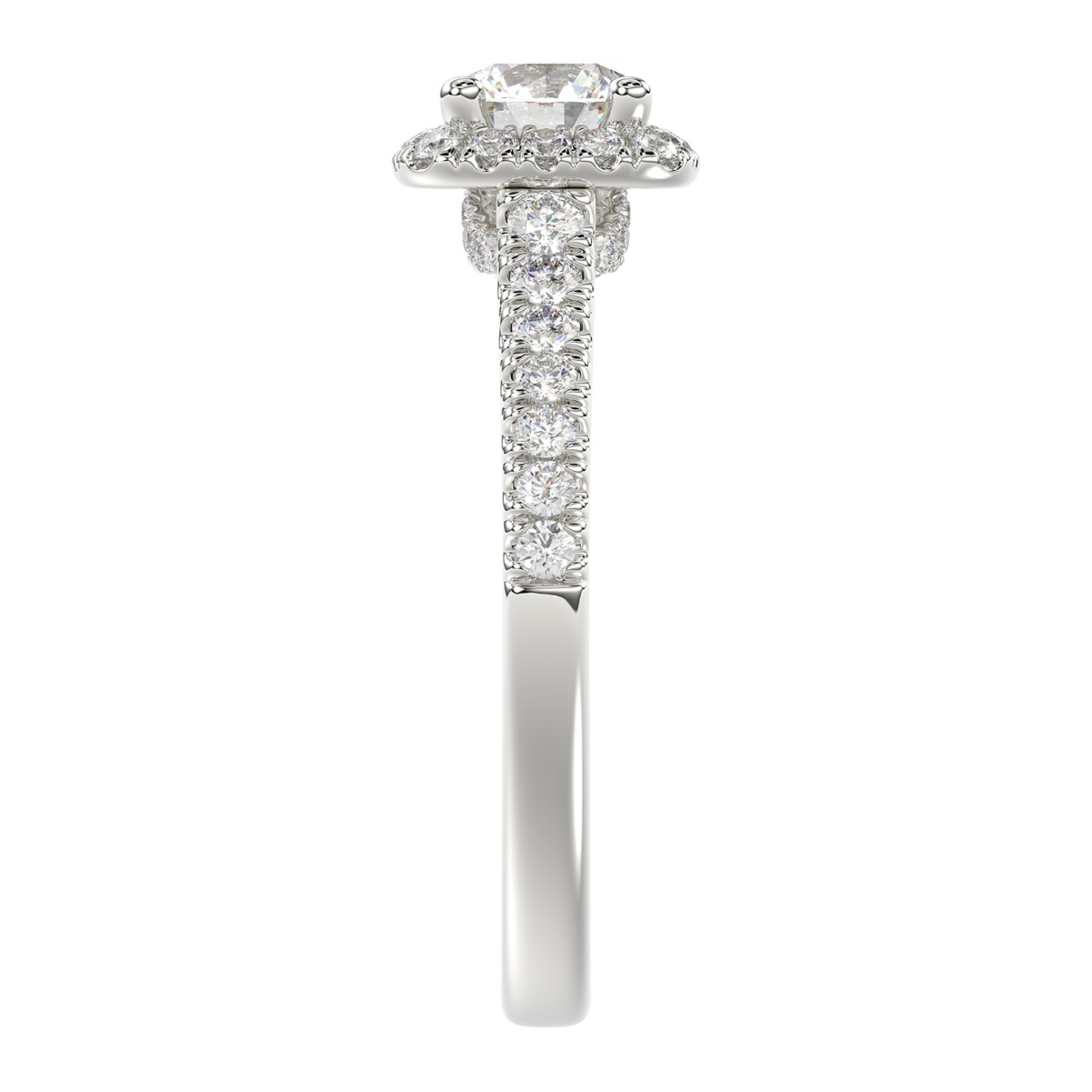 18K WHITE GOLD1 1/3CT ROUND DIAMOND LADIES BRIDAL SET(CENTER STONE ROUND DIAMOND 5/8CT)