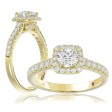 18K YELLOW GOLD 1 1/3CT ROUND DIAMOND LADIES BRIDAL SET (CENTER STONE ROUND DIAMOND 5/8CT)