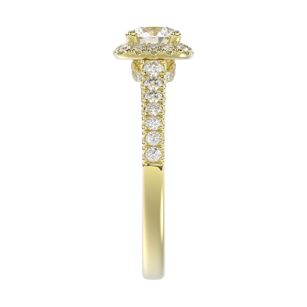 18K YELLOW GOLD 1 1/3CT ROUND DIAMOND LADIES BRIDAL SET (CENTER STONE ROUND DIAMOND 5/8CT)