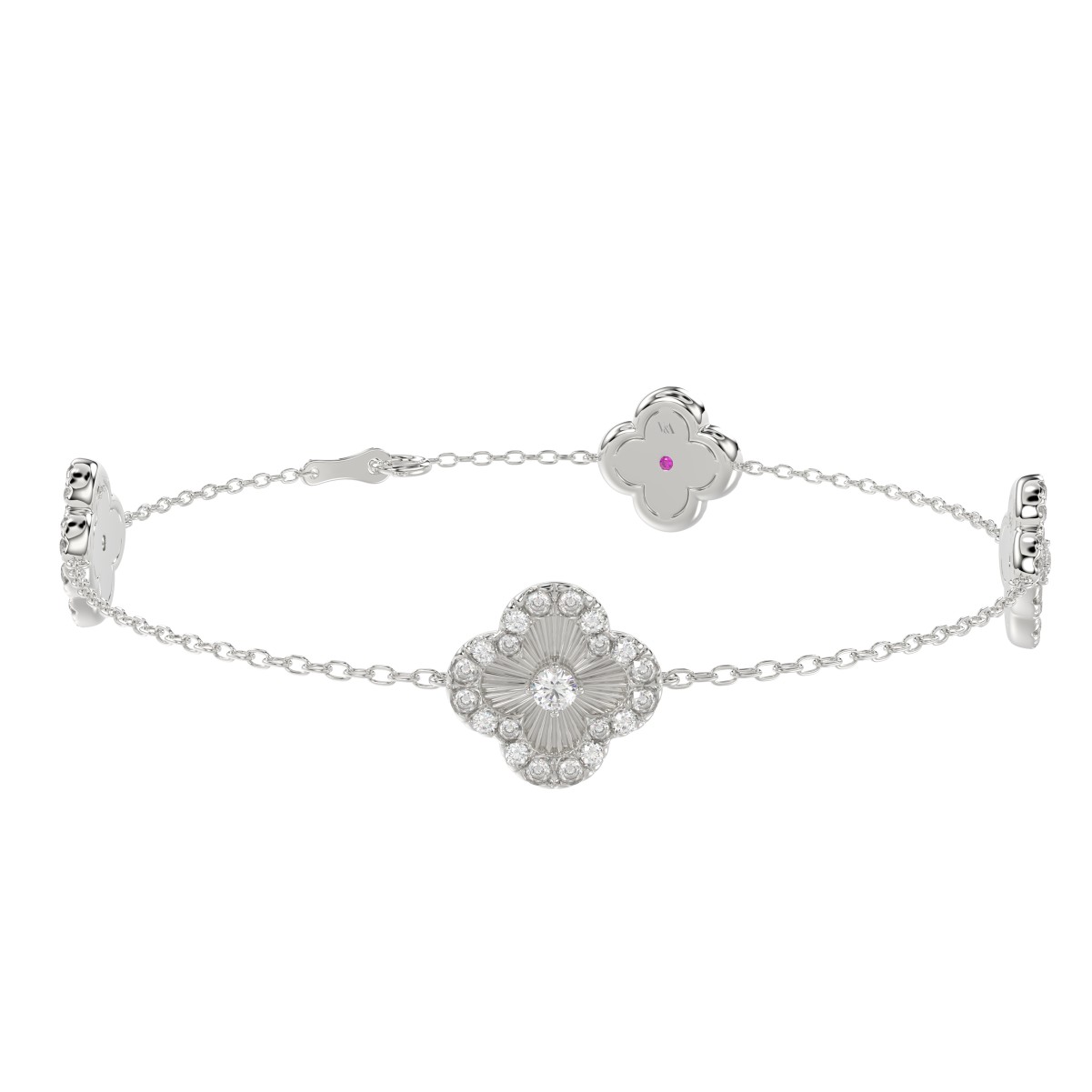 14K WHITE GOLD 3/4CT ROUND DIAMOND LADIES BRACELET