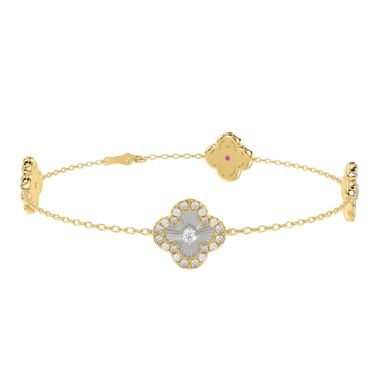 14K YELLOW GOLD 3/4CT ROUND DIAMOND LADIES BRACELET