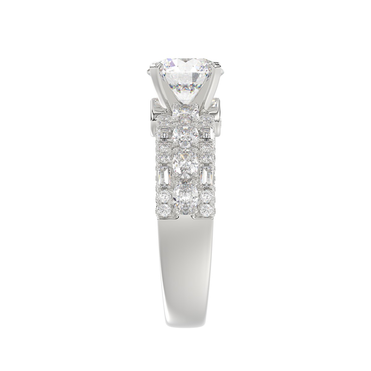 14K WHITE GOLD 1 1/3CT ROUND DIAMOND LADIES SEMI MOUNT RING(CENTER STONE MOUNT ROUND DIAMOND 2CT)