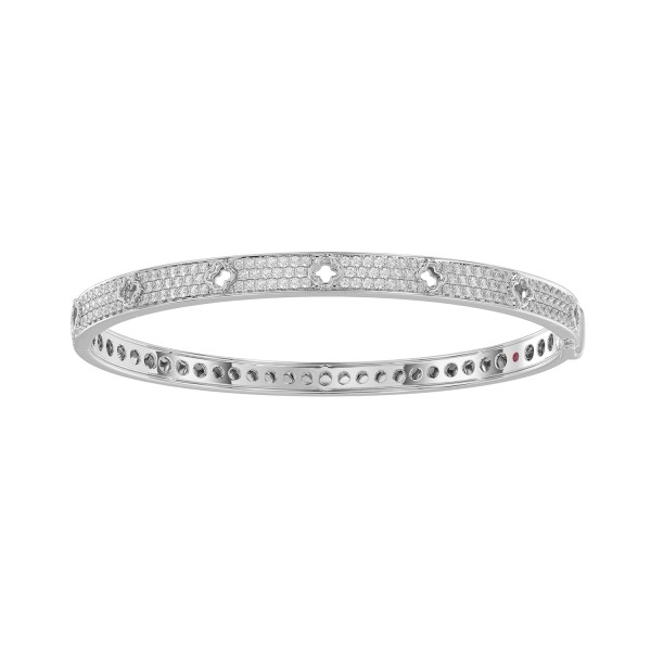 18K WHITE GOLD 1CT ROUND DIAMOND LADIES BANGLE ...