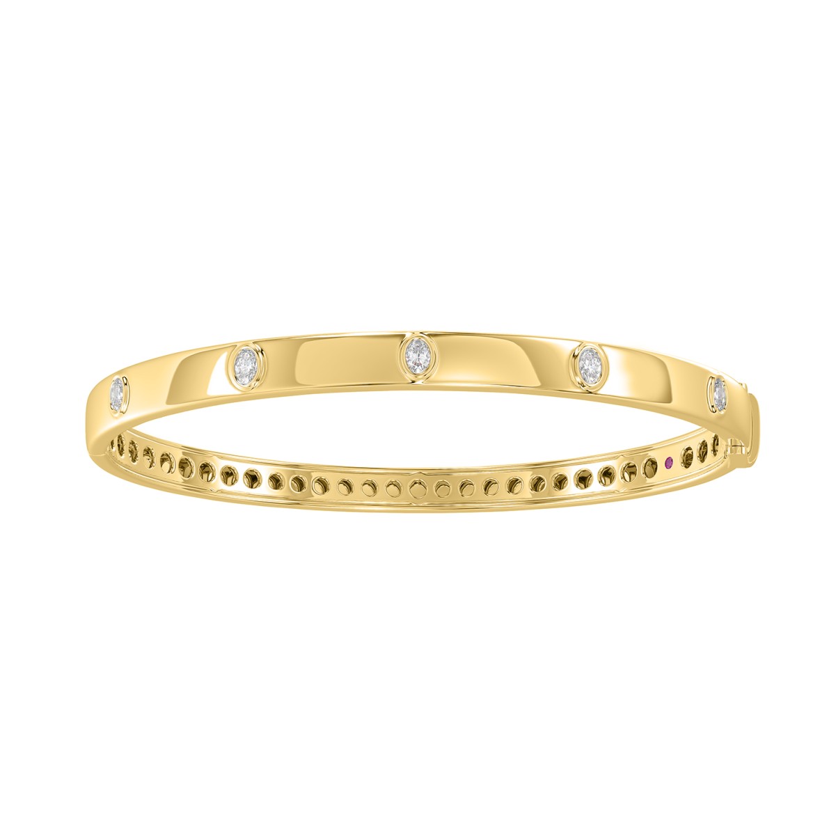 18K YELLOW GOLD 1/2CT ROUND DIAMOND LADIES BANGLE 