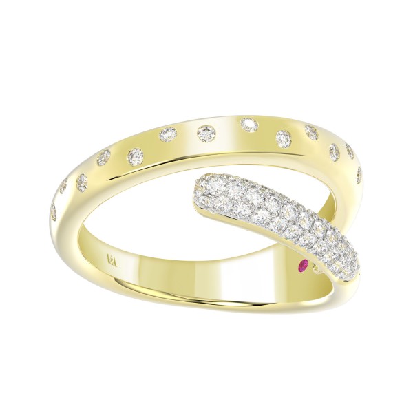 18K YELLOW GOLD 1/3CT ROUND DIAMOND LADIES RING ...