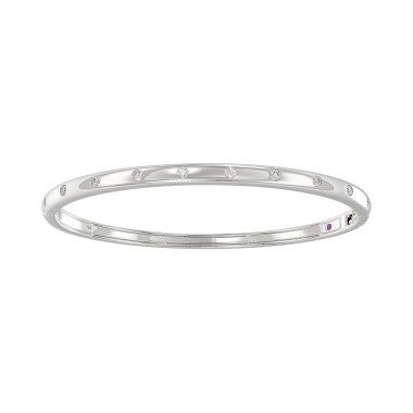 18K WHITE GOLD 1/2CT ROUND DIAMOND LADIES BANGLE 