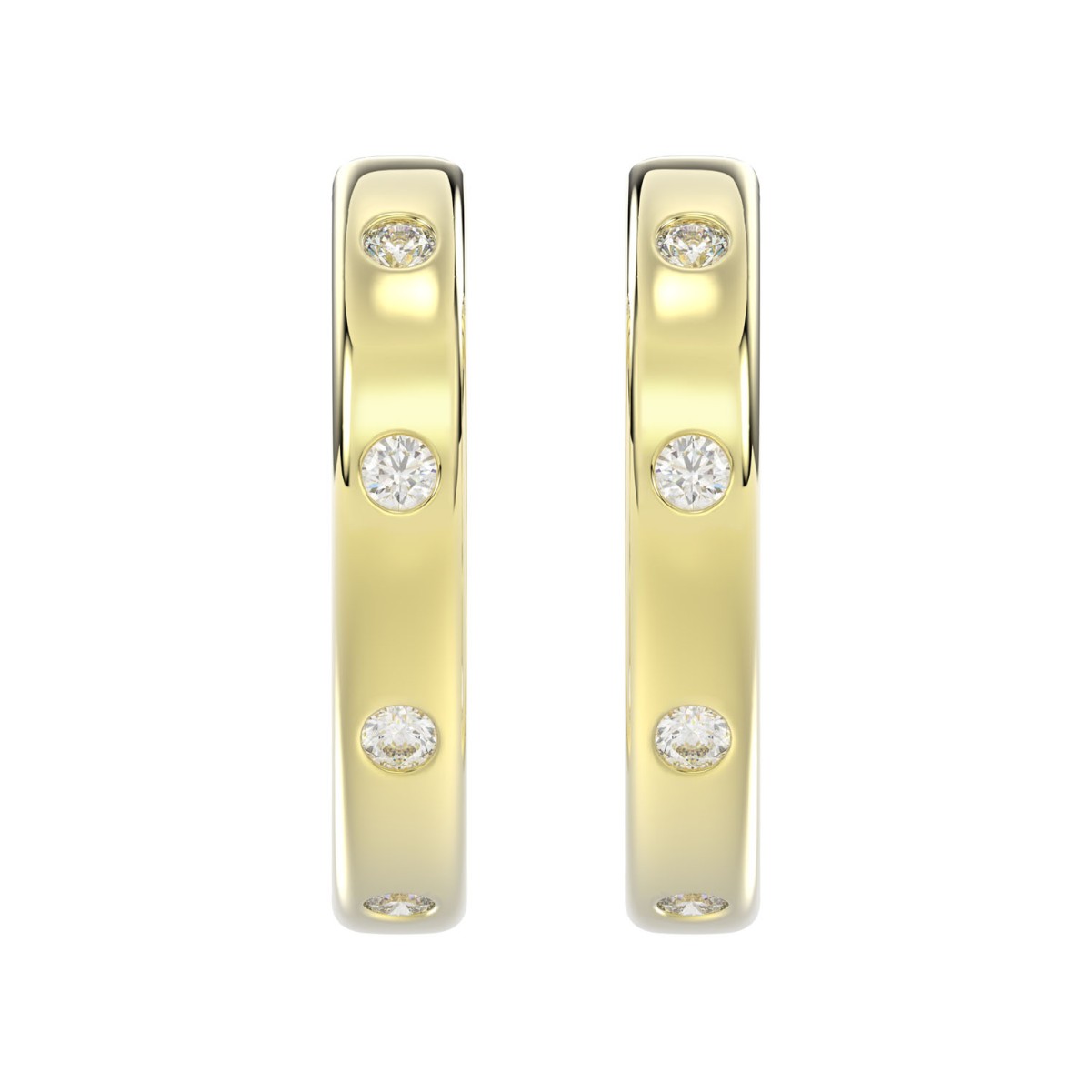 18K YELLOW GOLD 1/3CT ROUND DIAMOND LADIES EARRINGS 