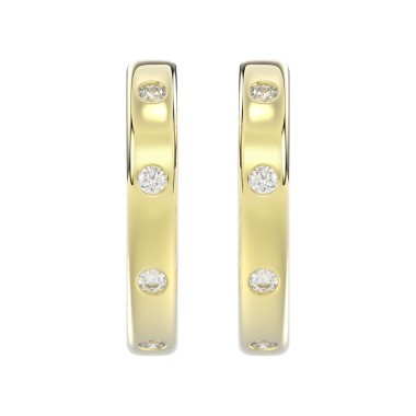 18K YELLOW GOLD 1/3CT ROUND DIAMOND LADIES EARRINGS 