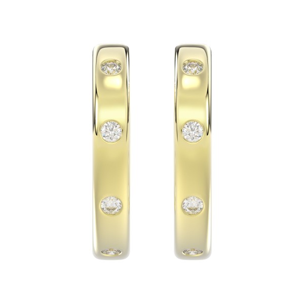 18K YELLOW GOLD 1/3CT ROUND DIAMOND LADIES EARRING...