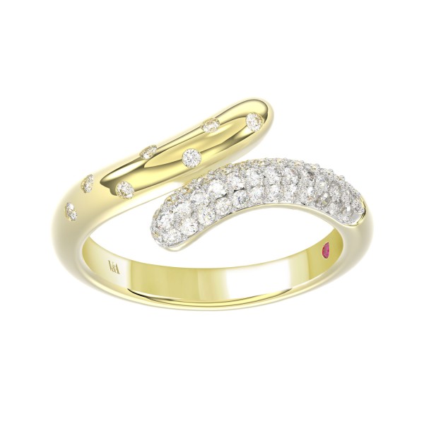 18K YELLOW GOLD 1/3CT ROUND DIAMOND LADIES RING ...