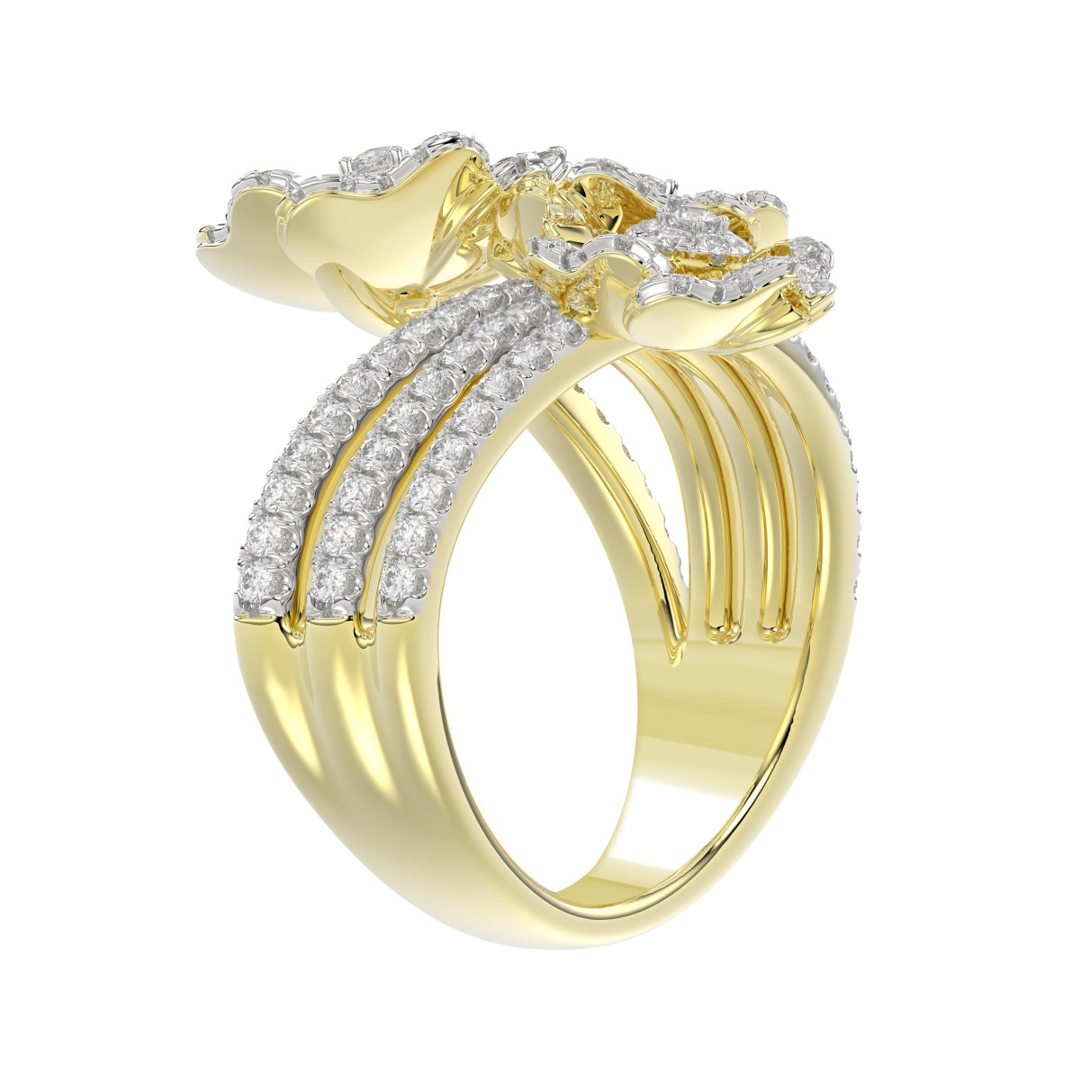 18K YELLOW GOLD 1CT ROUND DIAMOND LADIES RING 