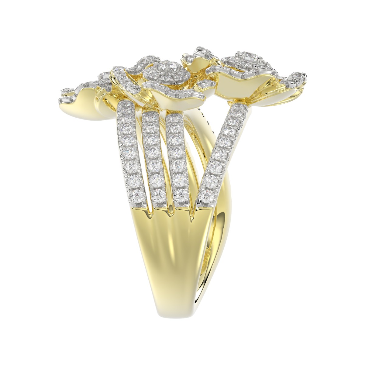 18K YELLOW GOLD 1CT ROUND DIAMOND LADIES RING 