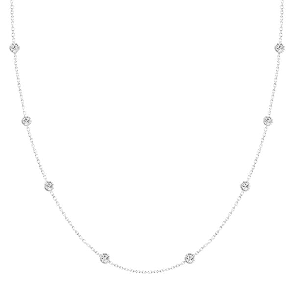 18K WHITE GOLD 3/4CT ROUND DIAMOND LADIES NECKLACE...