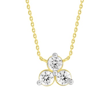 18K YELLOW GOLD 1CT ROUND DIAMOND LADIES PENDANT WITH CHAIN  