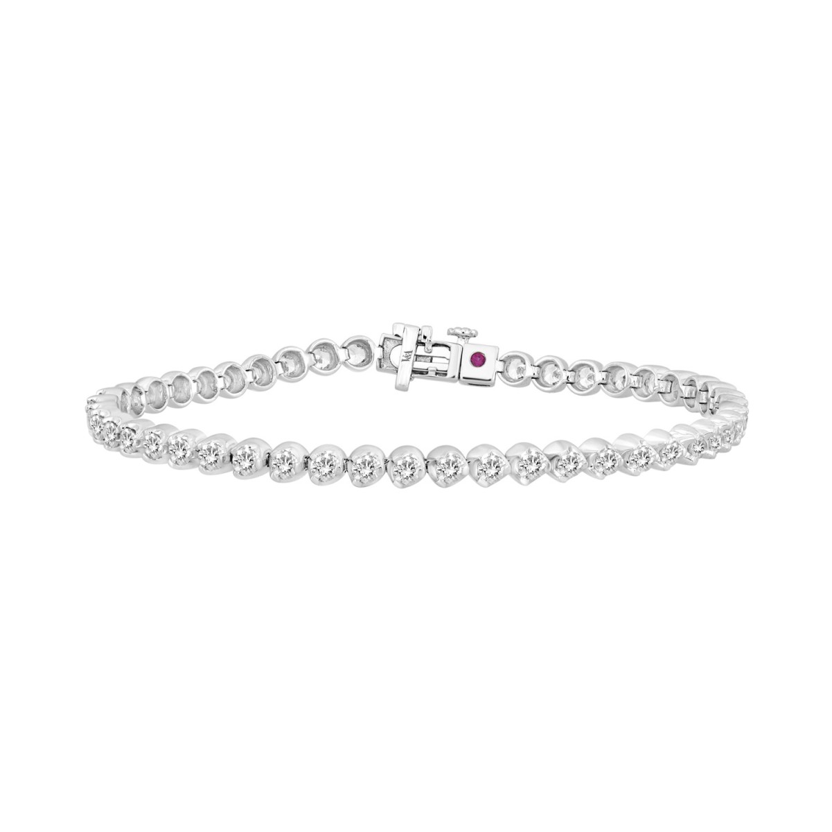 18K WHITE GOLD 1CT ROUND DIAMOND LADIES BRACELET 