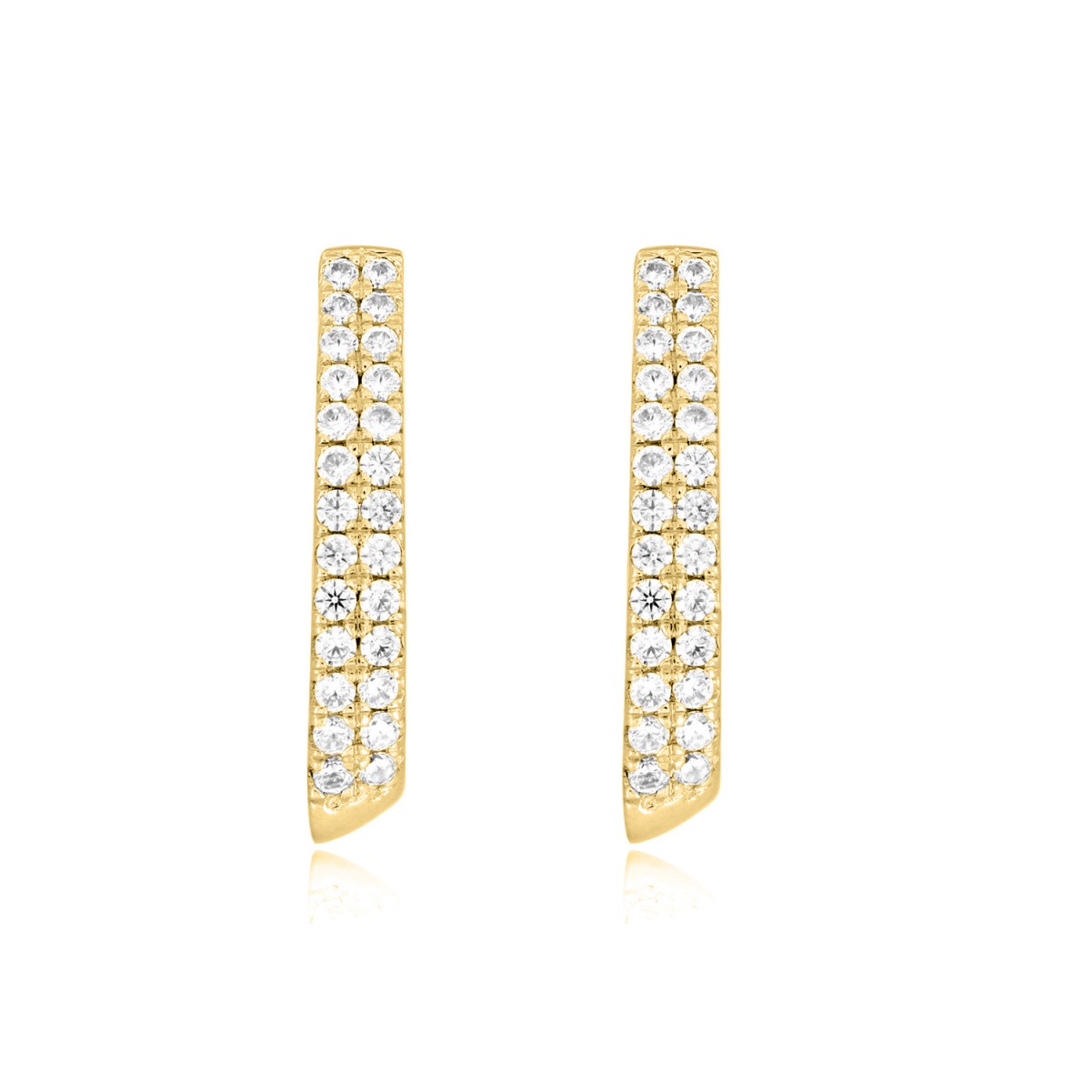 18K YELLOW GOLD 1/2CT ROUND DIAMOND LADIES HOOPS EARRINGS 