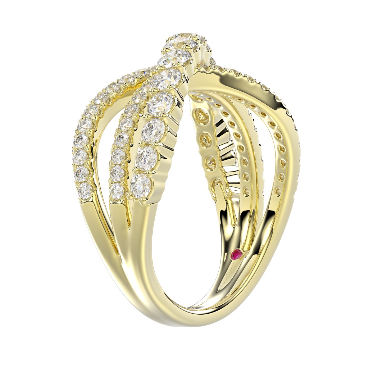 18K YELLOW GOLD 1 1/3CT ROUND DIAMOND LADIES BAND 