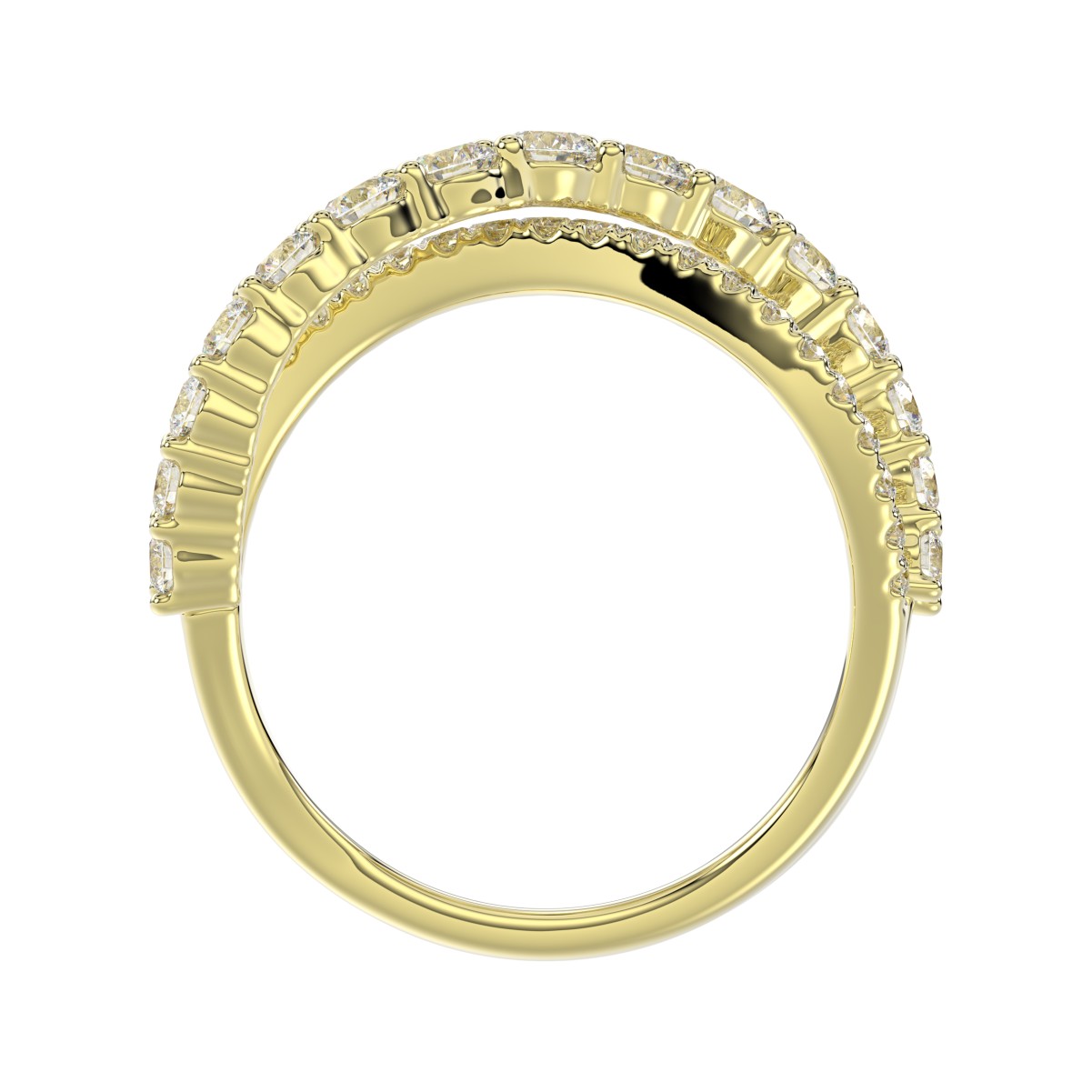 18K YELLOW GOLD 1 1/3CT ROUND DIAMOND LADIES BAND 