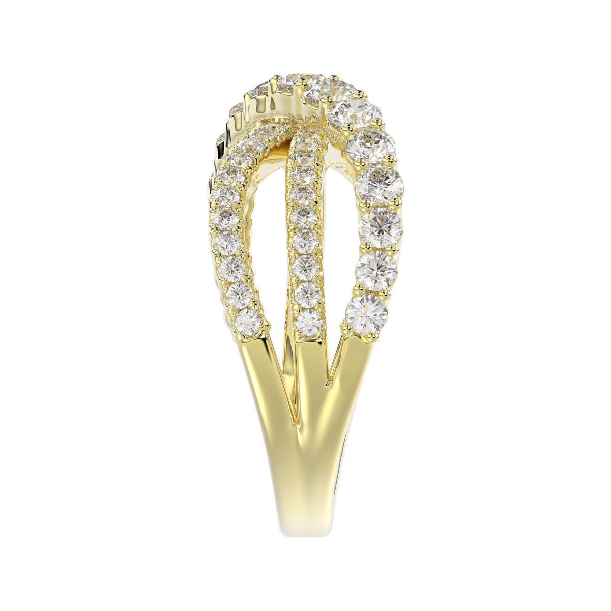 18K YELLOW GOLD 1 1/3CT ROUND DIAMOND LADIES BAND 