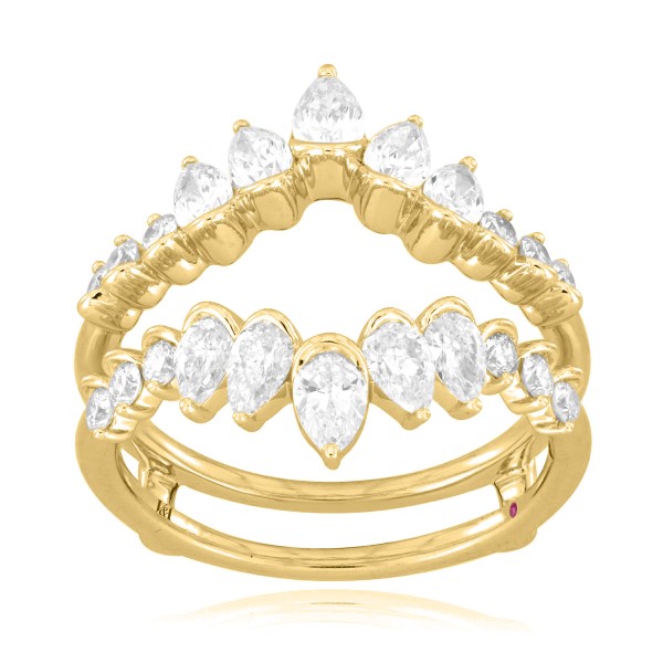 18K YELLOW GOLD 1 1/2CT ROUND/PEAR DIAMOND LADIES ...