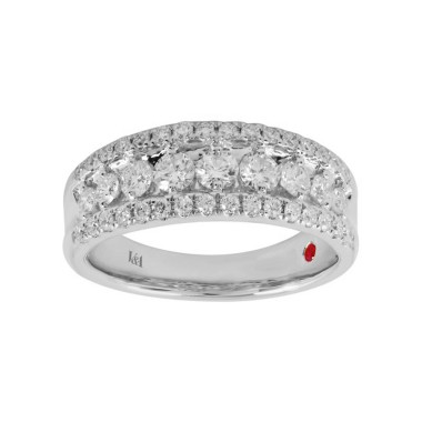 18K WHITE  GOLD 1CT ROUND DIAMOND LADIES FASHION BAND