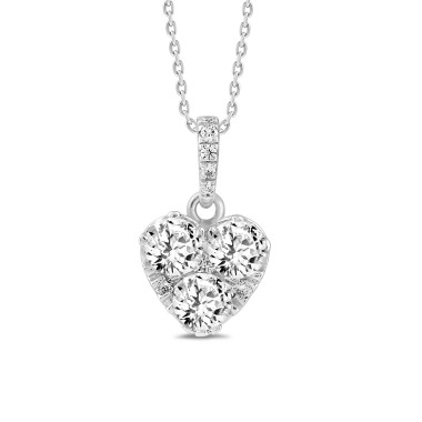 18K WHITE GOLD 1CT ROUND DIAMOND LADIES PENDANT WITH CHAIN  