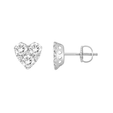 18K WHITE GOLD 1 1/2CT ROUND DIAMOND LADIES EARRINGS 