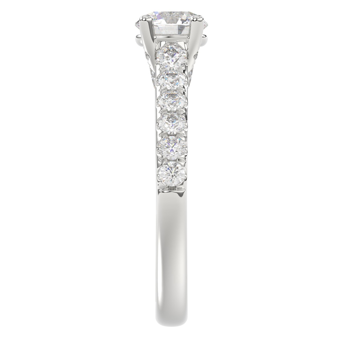 18K WHITE GOLD 1 1/2CT ROUND DIAMOND LADIES RING(CENTER STONE ROUND DIAMOND 7/8CT)