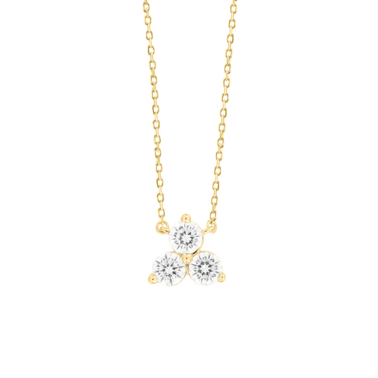 18K YELLOW GOLD 1 1/2CT ROUND DIAMOND LADIES PENDANT WITH CHAIN  