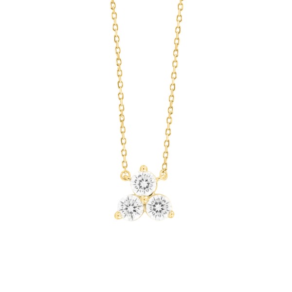 18K YELLOW GOLD 1 1/2CT ROUND DIAMOND LADIES PENDA...