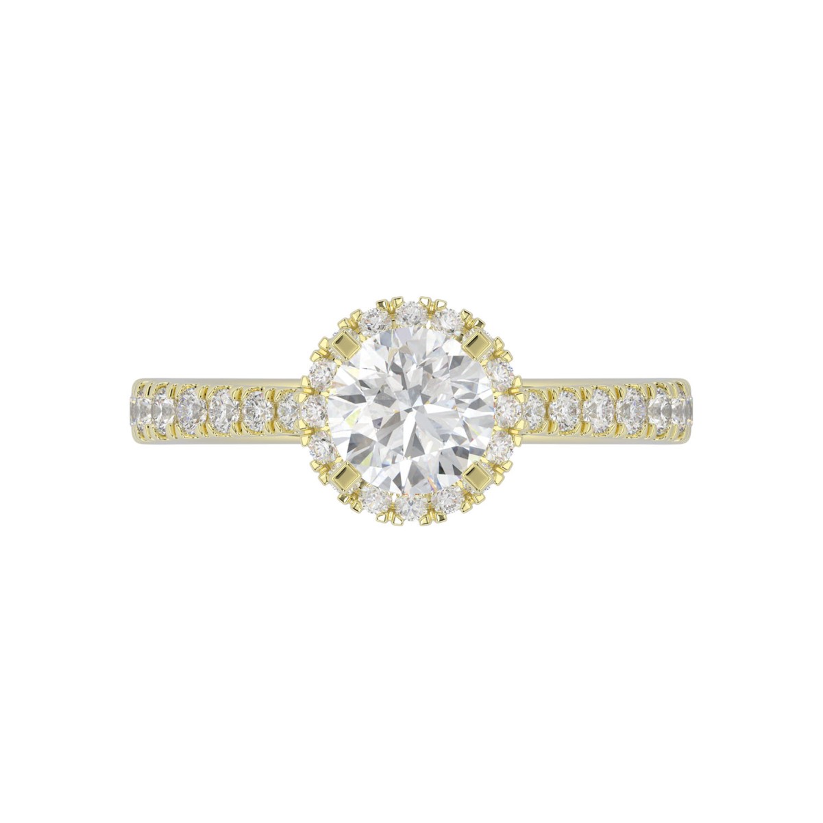 18K YELLOW GOLD 1/2CT ROUND DIAMOND LADIES SEMI MOUNT RING(CENTER STONE MOUNT ROUND DIAMOND 1CT)