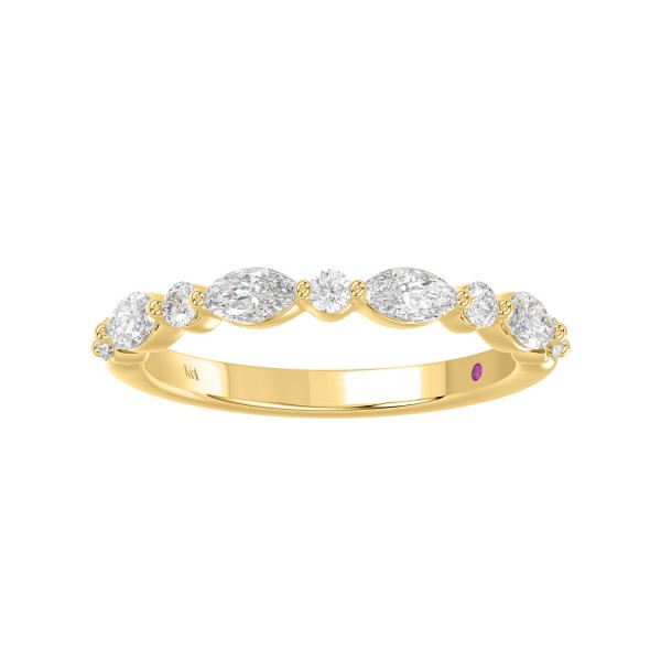 18K YELLOW GOLD 1/2CT ROUND/MARQUISE DIAMOND LADIE...