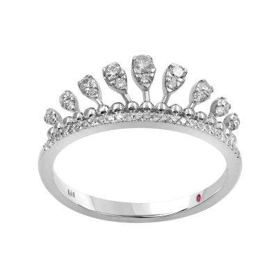 18K WHITE GOLD 1/3CT ROUND DIAMOND LADIES RING 