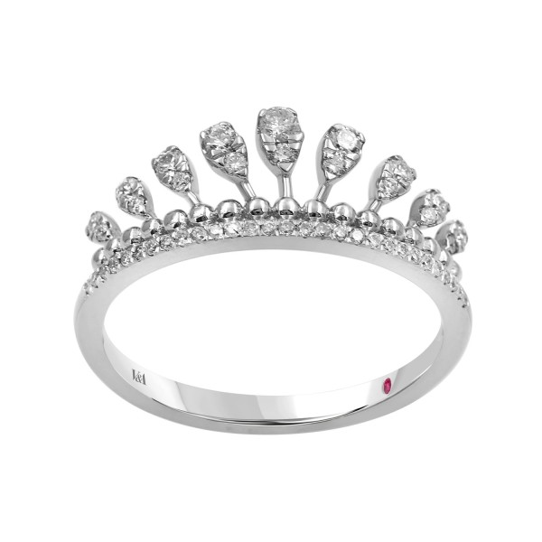 18K WHITE GOLD 1/3CT ROUND DIAMOND LADIES RING ...