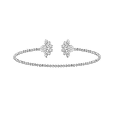 18K WHITE GOLD 1/2CT ROUND DIAMOND LADIES BANGLE 