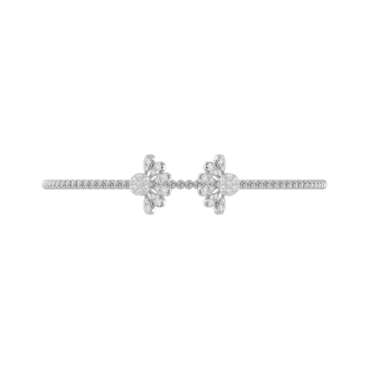 18K WHITE GOLD 1/2CT ROUND DIAMOND LADIES BANGLE 