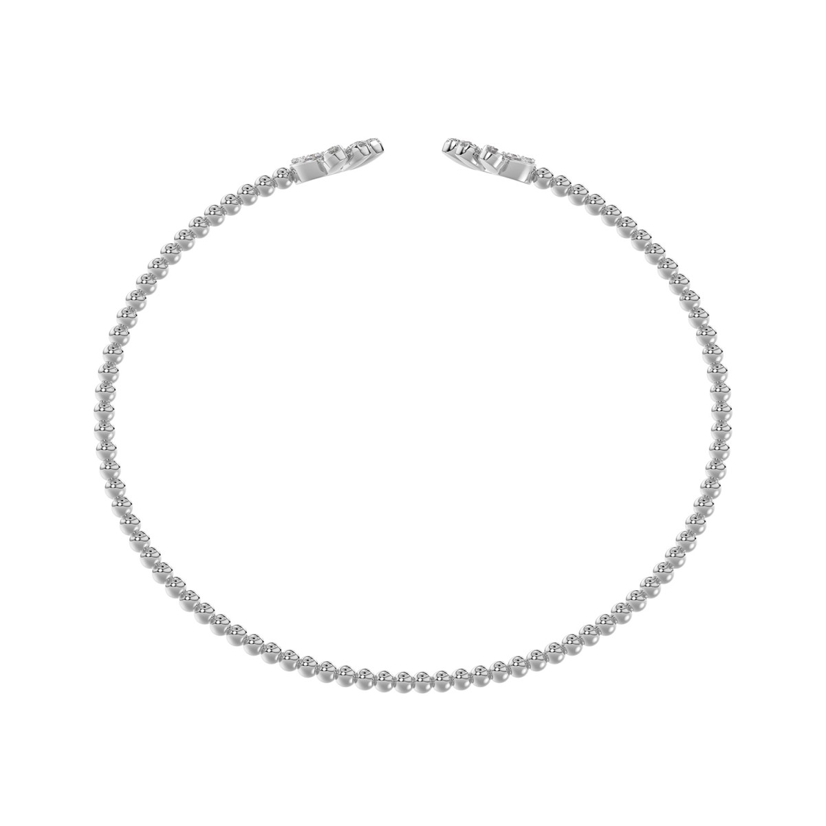 18K WHITE GOLD 1/2CT ROUND DIAMOND LADIES BANGLE 