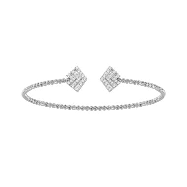 18K WHITE GOLD 1/4CT ROUND DIAMOND LADIES BANGLE 