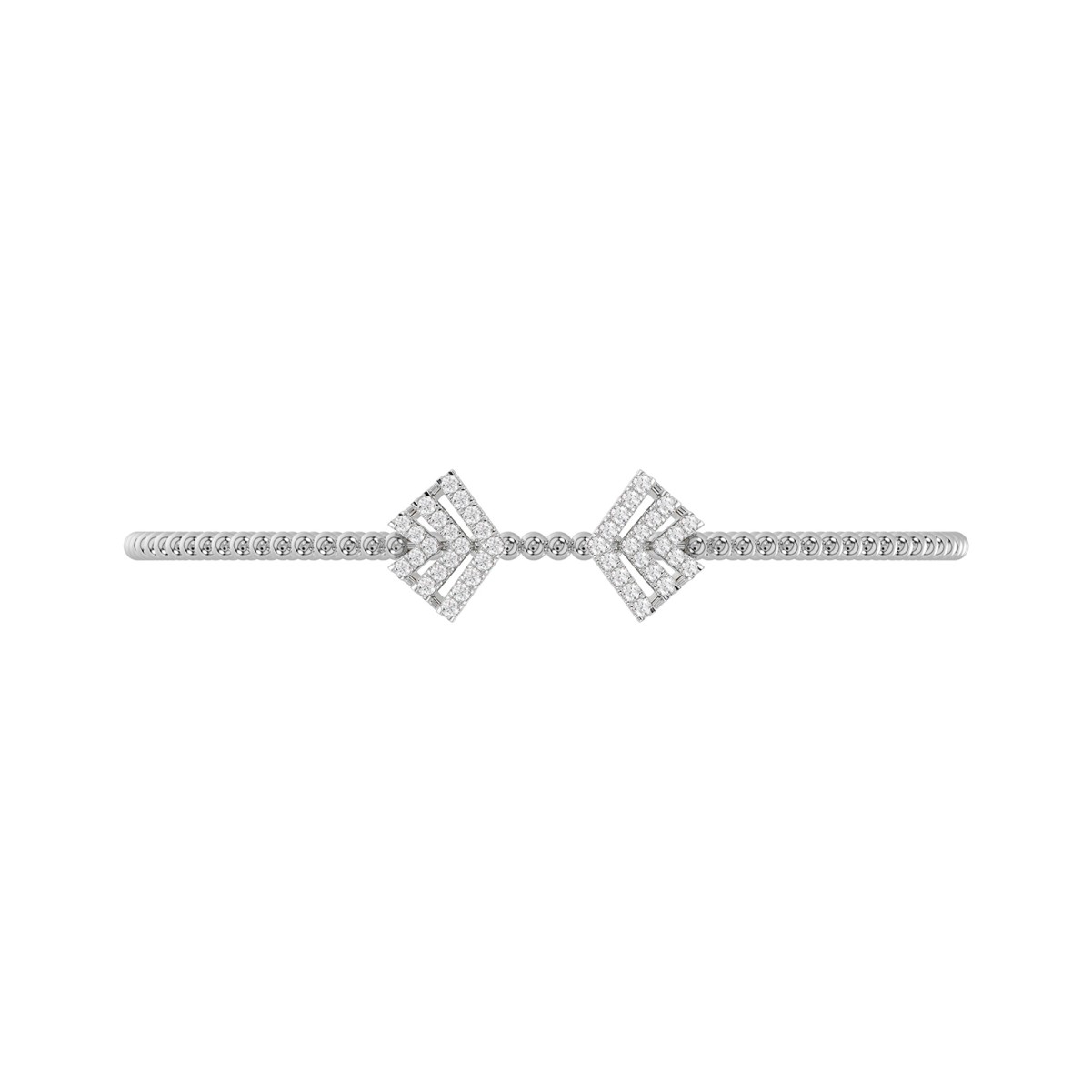 18K WHITE GOLD 1/4CT ROUND DIAMOND LADIES BANGLE 