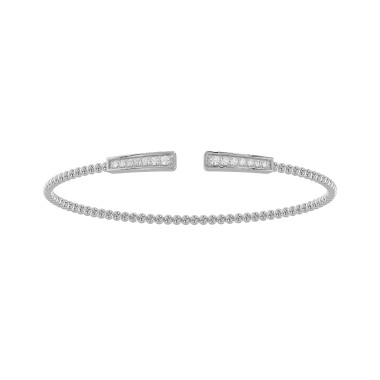 18K WHITE GOLD 1/4CT ROUND DIAMOND LADIES BANGLE 