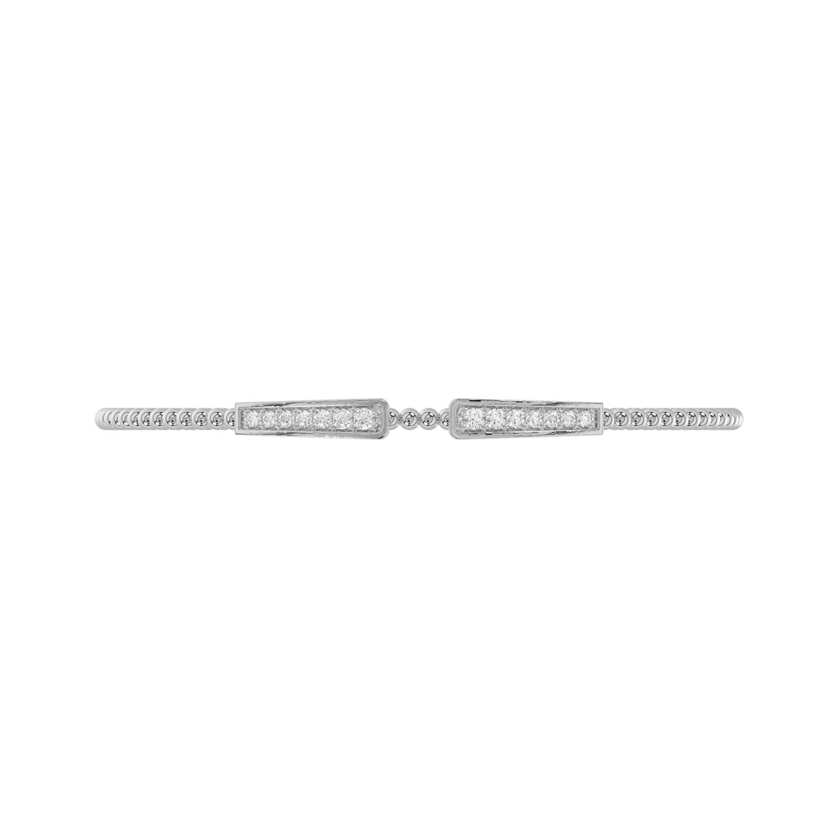 18K WHITE GOLD 1/4CT ROUND DIAMOND LADIES BANGLE 