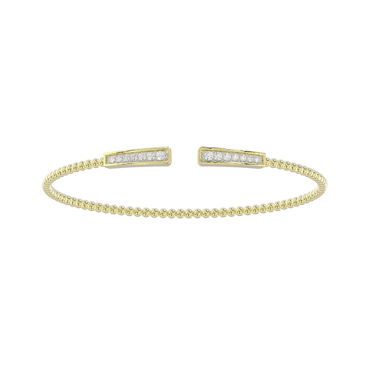 18K YELLOW GOLD 1/4CT ROUND DIAMOND LADIES BANGLE 