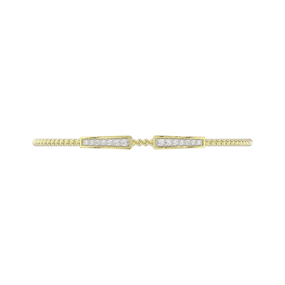 18K YELLOW GOLD 1/4CT ROUND DIAMOND LADIES BANGLE 