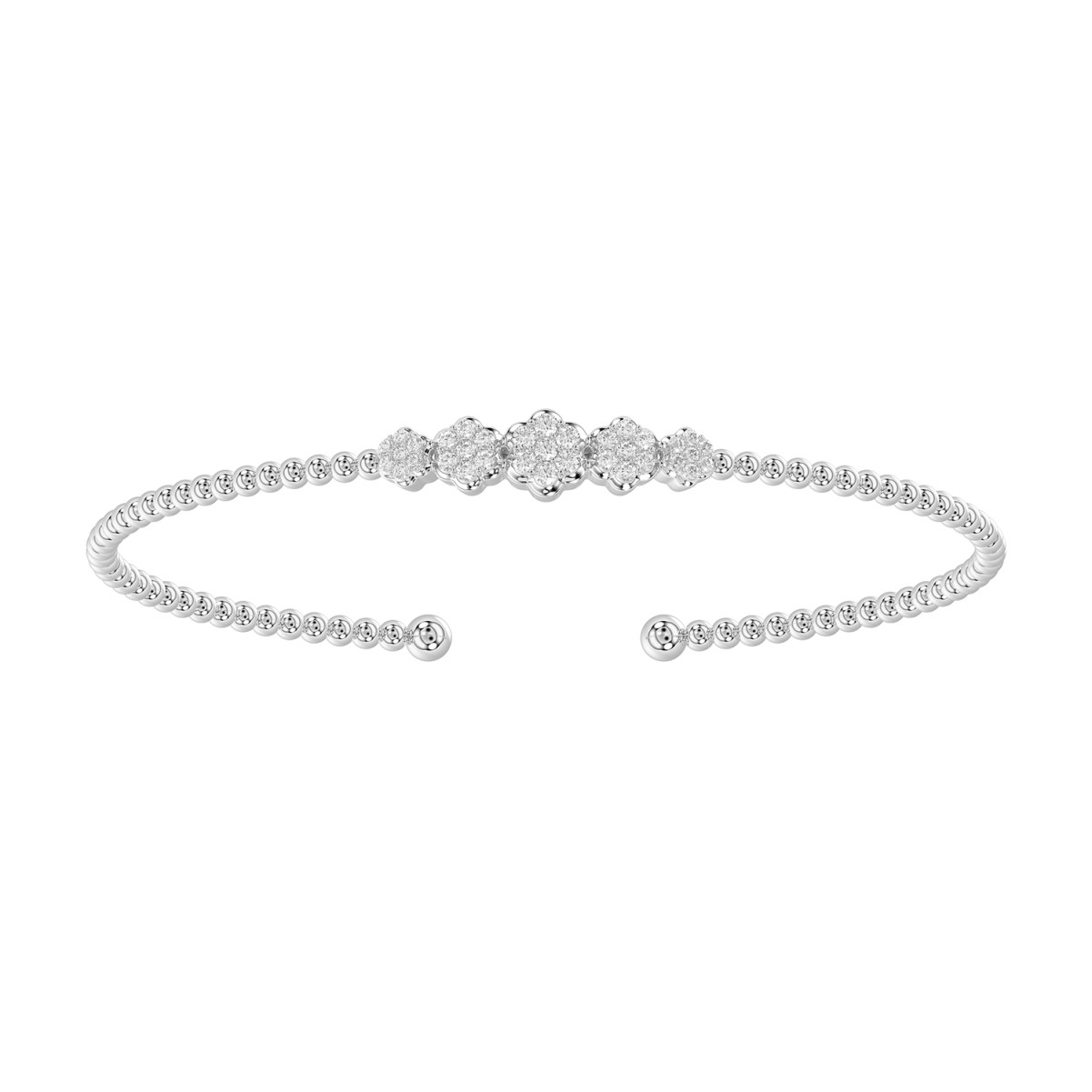 18K WHITE GOLD 1/3CT ROUND DIAMOND LADIES BANGLE 