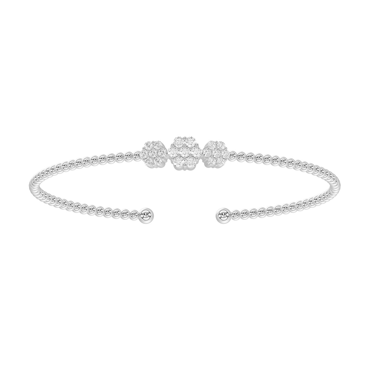 18K WHITE GOLD 1/2CT ROUND DIAMOND LADIES BANGLE 