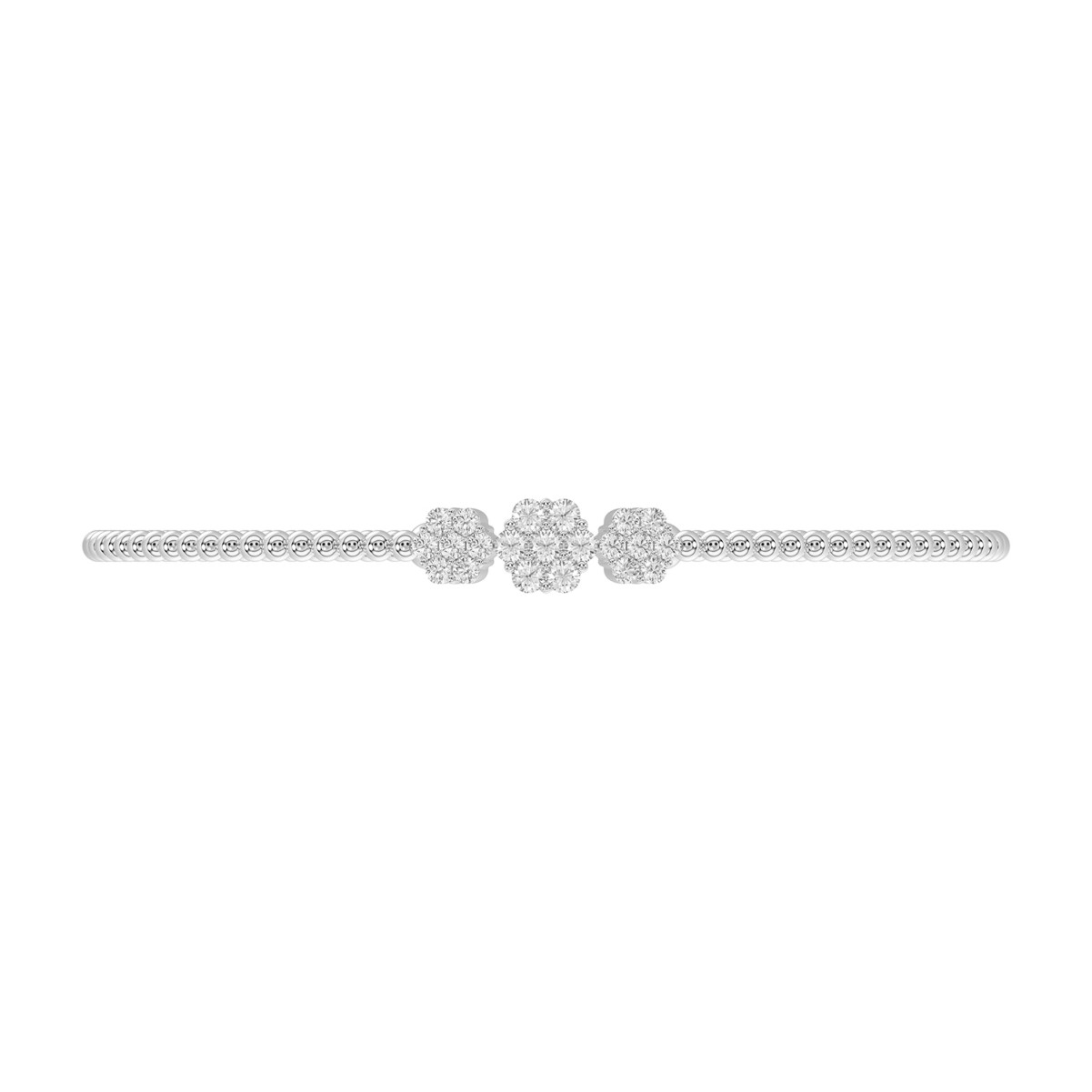 18K WHITE GOLD 1/2CT ROUND DIAMOND LADIES BANGLE 